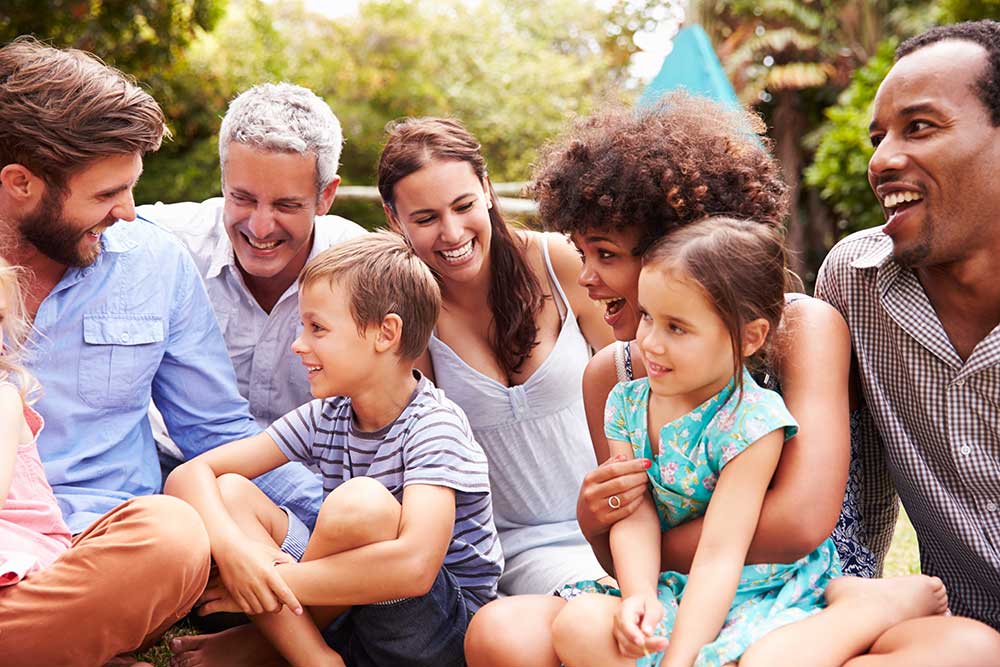 A family enjoying a picnic in the park.